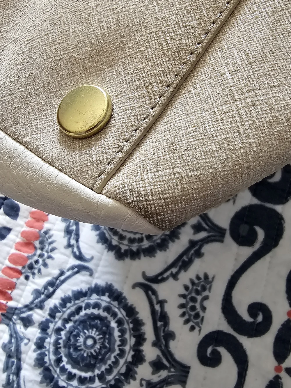 Fossil Beige and Brown Tote Bag